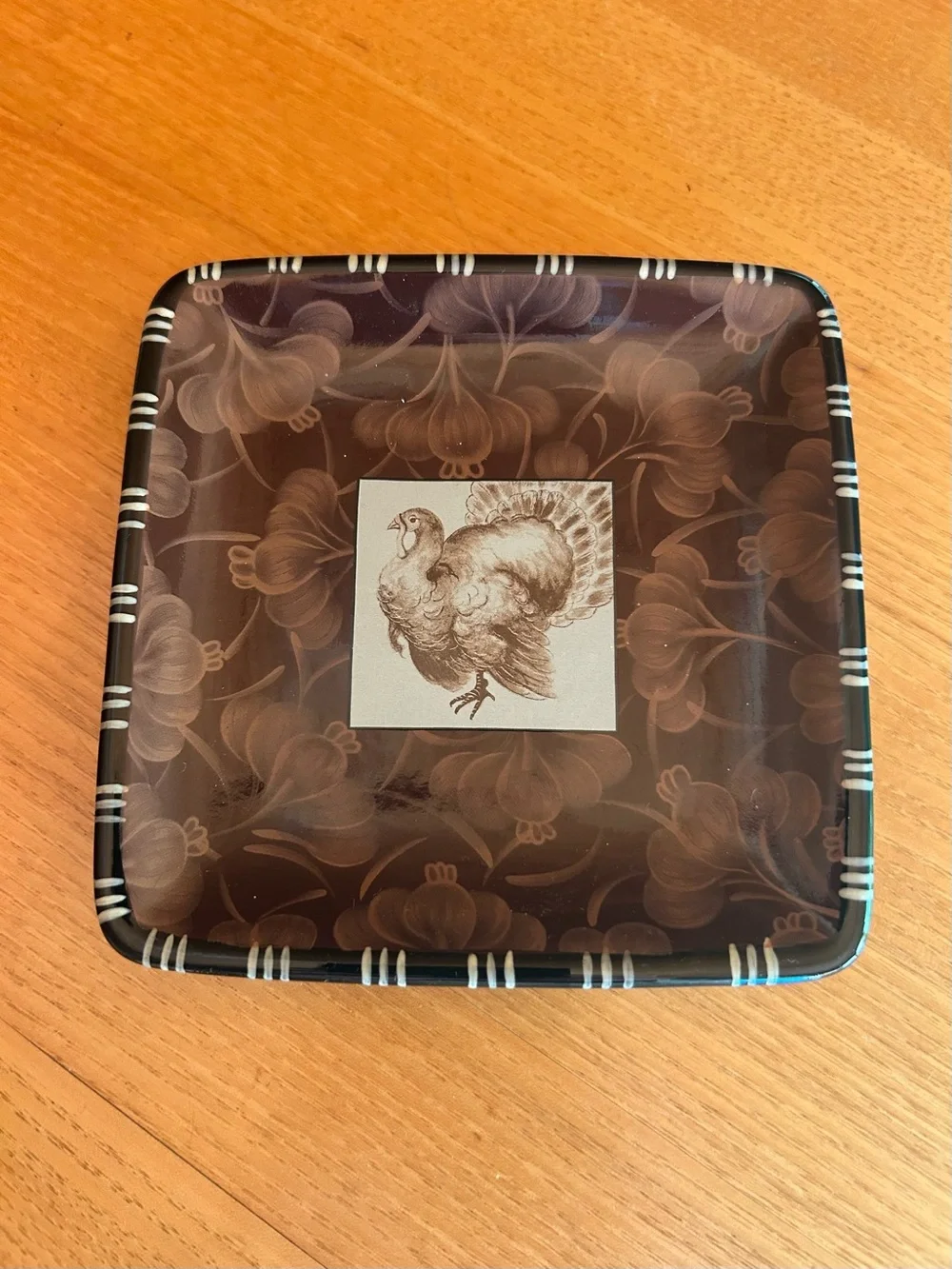 Department 56 Brown Turkey 🦃 Square Plate